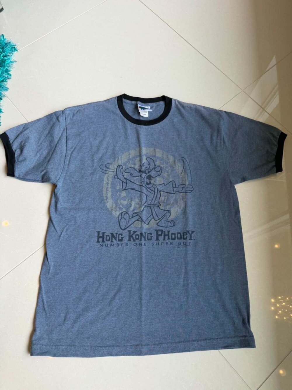 Mens Vintage Thunder Creek Hong Kong Phooey Ringer Tee T-Shirt Size Large L